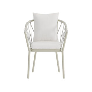 Linos – Chaise de salle à manger – Beige, Blanc – 60 x 58 x 75 cm
