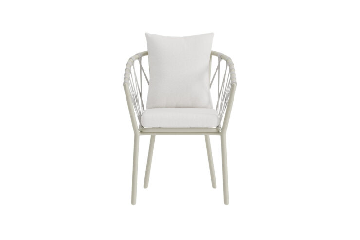 Linos – Chaise de salle à manger – Beige, Blanc – 60 x 58 x 75 cm