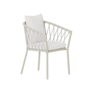 Linos – Chaise de salle à manger – Beige, Blanc – 60 x 58 x 75 cm