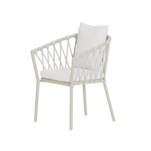 Linos – Chaise de salle à manger – Beige, Blanc – 60 x 58 x 75 cm