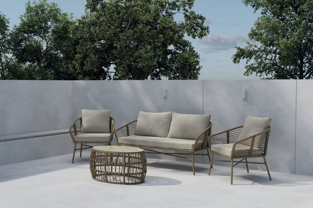 Lipari – Salon canapé – Marron, Beige