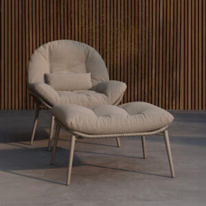 Cala – Fauteuil lounge – Beige – 87 x 93 x 87 cm