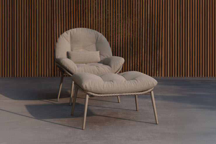Cala – Fauteuil lounge – Beige – 87 x 93 x 87 cm
