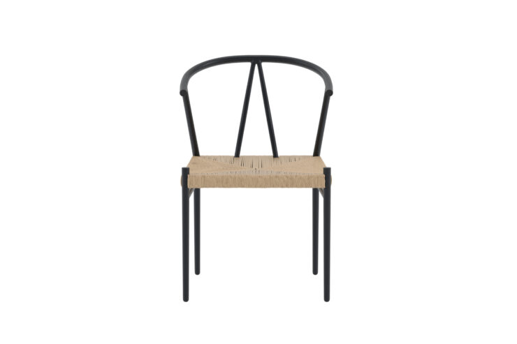 Alfons – Chaise de salle à manger – Noir, Naturel – 58 x 74 x 55 cm