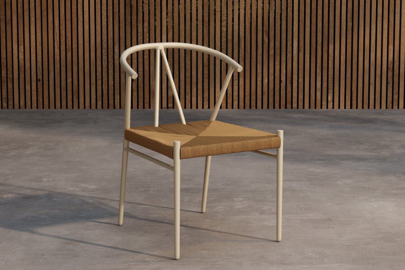 Alfons – Chaise de salle à manger – Beige, Naturel – 58 x 74 x 55 cm