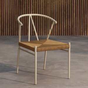 Alfons – Chaise de salle à manger – Beige, Naturel – 58 x 74 x 55 cm