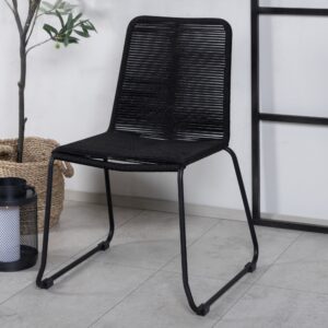 Lindos – Chaise de salle à manger – Noir – 59 x 57 x 86 cm
