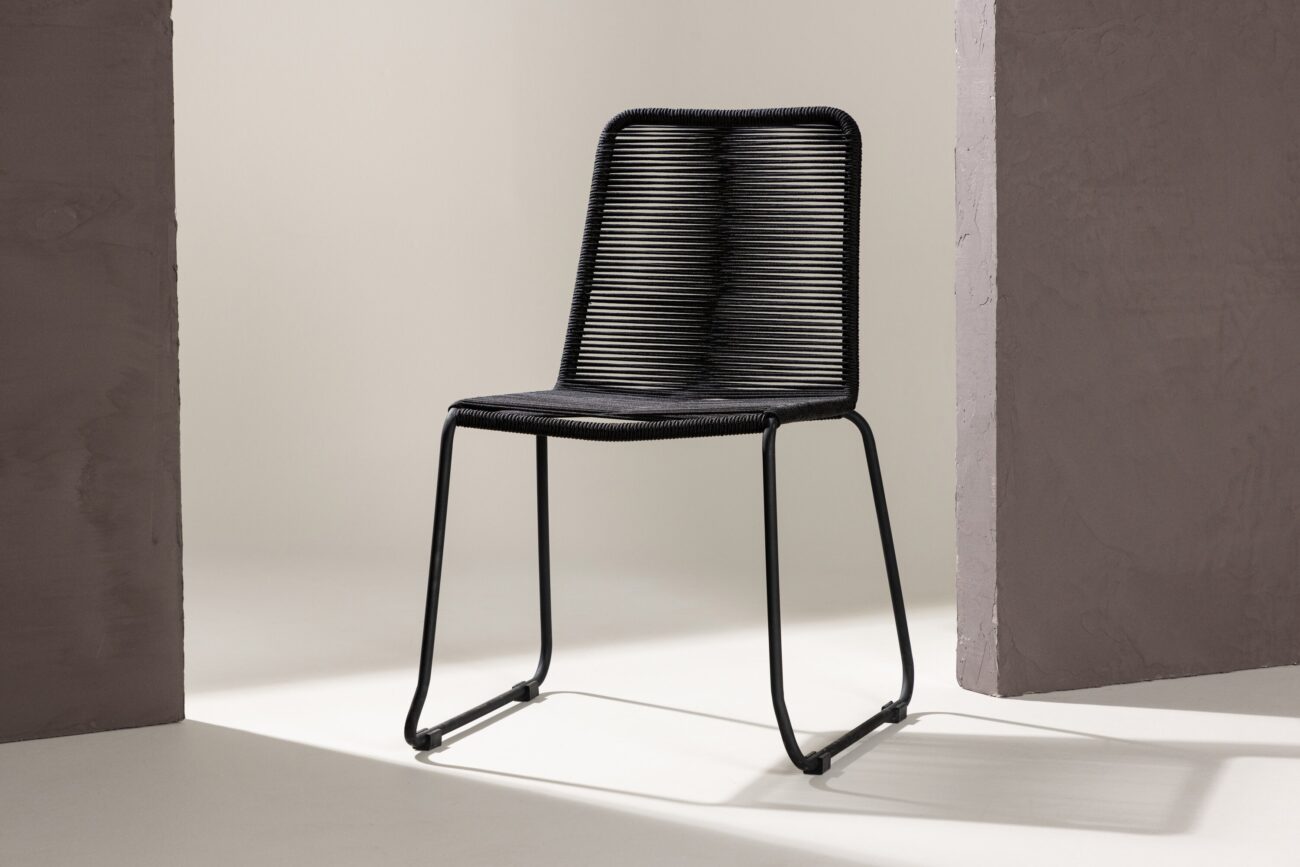 Lindos – Chaise de salle à manger – Noir – 59 x 57 x 86 cm
