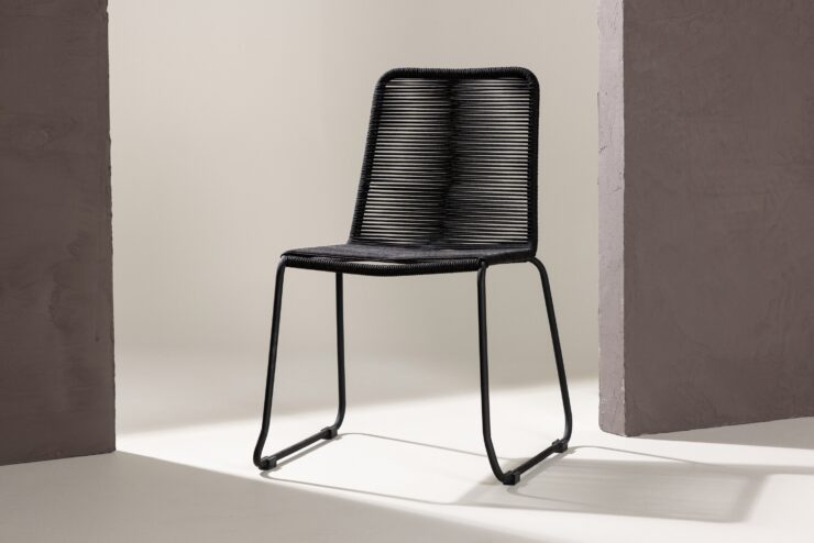 Lindos – Chaise de salle à manger – Noir – 59 x 57 x 86 cm