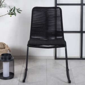 Lindos – Chaise de salle à manger – Noir – 59 x 57 x 86 cm