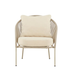 Lindos – Fauteuil lounge – Beige – 81 x 74 x 77 cm