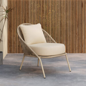 Lindos – Fauteuil lounge – Beige – 81 x 74 x 77 cm