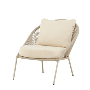 Lindos – Fauteuil lounge – Beige – 81 x 74 x 77 cm