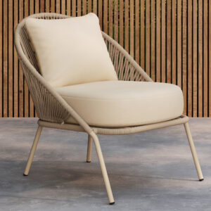 Lindos – Fauteuil lounge – Beige – 81 x 74 x 77 cm