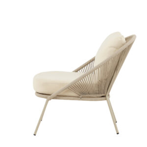 Lindos – Fauteuil lounge – Beige – 81 x 74 x 77 cm