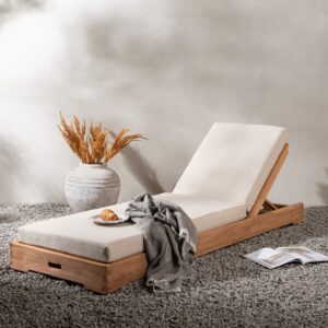 Sunbed – Bain de soleil – Naturel, Beige – 200 x 70 x 14 cm