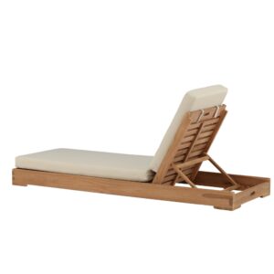 Sunbed – Bain de soleil – Naturel, Beige – 200 x 70 x 14 cm
