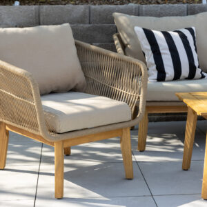 Chania – Salon canapé – Marron, Naturel