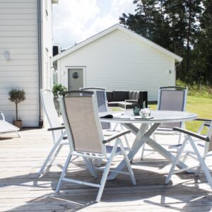 Copacabana – Table à manger ronde – Gris, Blanc – ø120 cm