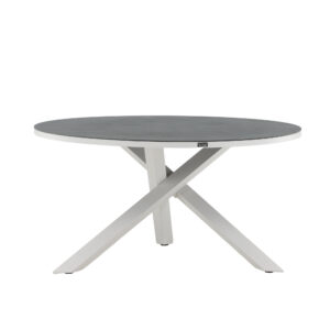 Copacabana – Table à manger ronde – Gris, Blanc – ø120 cm