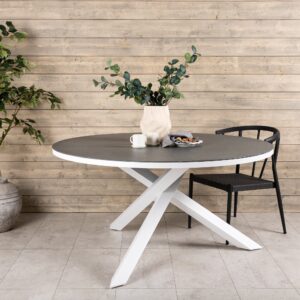 Copacabana – Table à manger ronde – Gris, Blanc – ø120 cm