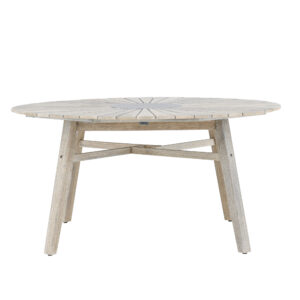Rives – Table à manger ronde – Blanchi, Gris – ⌀150 cm