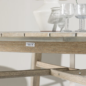 Rives – Table à manger ronde – Blanchi, Gris – ⌀150 cm