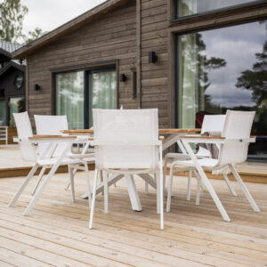 Mexico, Mexico – Ensemble repas – Naturel – Table : ⌀140 Chaise : 60 x 89 x 56 cm