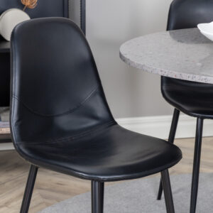 Razzia, Polar – Ensemble repas rond – Gris – Table : ⌀106 Chaise : 43 x 85,3 x 43,5 cm