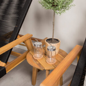 Little John, Chania – Salon lounge – Naturel – Table : ⌀40 Chaise : 73 x 35 x 200 cm