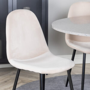 Razzia, Polar – Ensemble repas rond – Gris – Table : ⌀106 Chaise : 53,3 x 88 x 42,5 cm