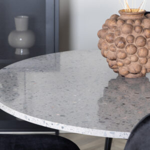 Razzia, Polar – Ensemble repas rond – Gris – Table : ⌀106 Chaise : 53,3 x 88 x 42,5 cm