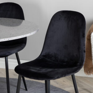 Razzia, Polar – Ensemble repas rond – Gris – Table : ⌀106 Chaise : 53,3 x 88 x 42,5 cm