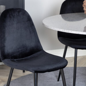 Razzia, Polar – Ensemble repas rond – Gris – Table : ⌀106 Chaise : 53,3 x 88 x 42,5 cm