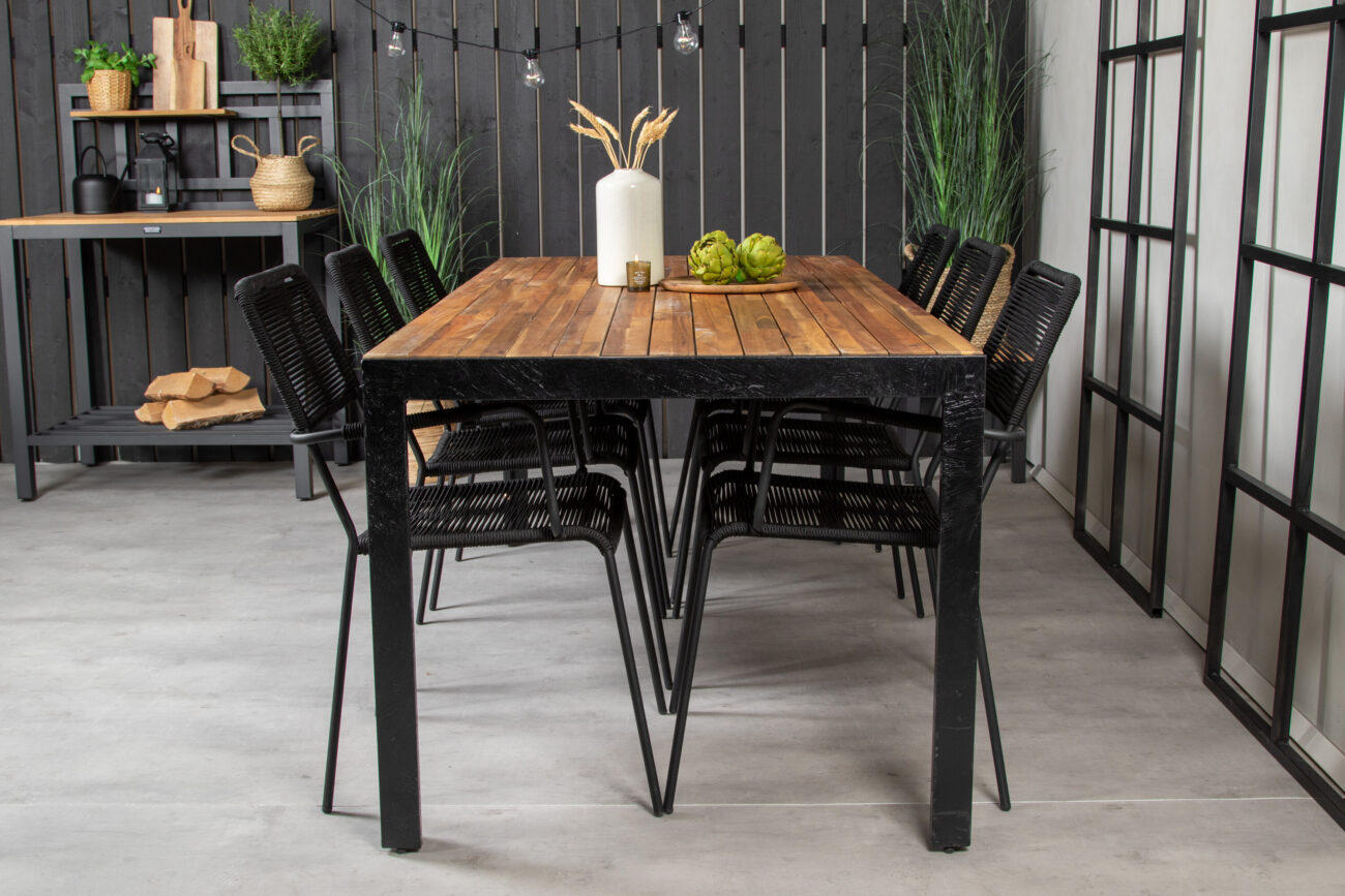 Bois, Lindos – Ensemble repas – Noir, Naturel