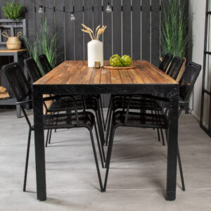Bois, Lindos – Ensemble repas – Noir, Naturel