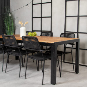 Bois, Lindos – Ensemble repas – Noir, Naturel