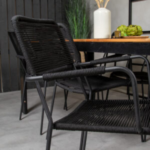 Bois, Lindos – Ensemble repas – Noir, Naturel