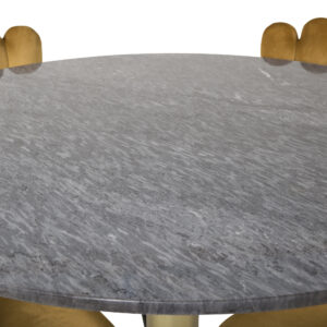 Estelle, Limhamn – Ensemble repas rond – Gris foncé – Table : ⌀106 Chaise : 54 x 82,5 x 44,5 cm