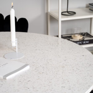 Razzia, Limhamn – Ensemble repas rond – Blanc – Table : ⌀106 Chaise : 54 x 82,5 x 44,5 cm