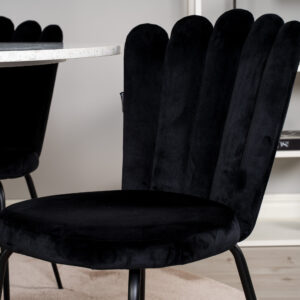 Razzia, Limhamn – Ensemble repas rond – Blanc – Table : ⌀106 Chaise : 54 x 82,5 x 44,5 cm