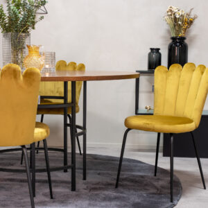 Copenhagen, Limhamn – Ensemble repas rond – Marron – Table : ⌀140 Chaise : 54 x 82,5 x 44,5 cm