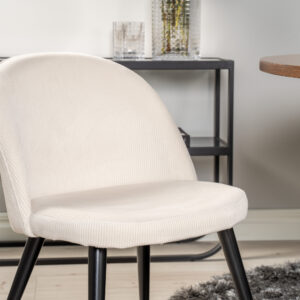 Copenhagen, Velvet – Ensemble repas rond – Marron – Table : ⌀140 Chaise : 57 x 76,5 x 50 cm