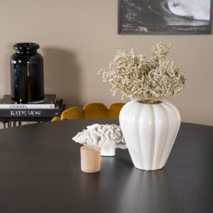 Copenhagen, Limhamn – Ensemble repas rond – Noir – Table : ⌀140 Chaise : 54 x 76,56 x 61 cm