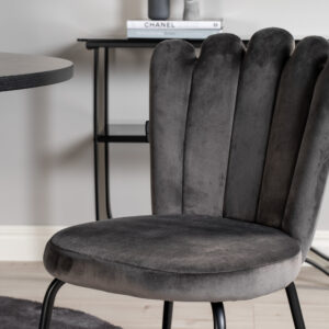 Copenhagen, Limhamn – Ensemble repas rond – Noir – Table : ⌀140 Chaise : 54 x 82,5 x 44,5 cm
