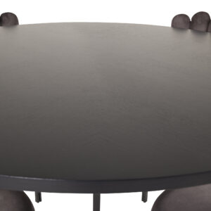 Copenhagen, Limhamn – Ensemble repas rond – Noir – Table : ⌀140 Chaise : 54 x 82,5 x 44,5 cm
