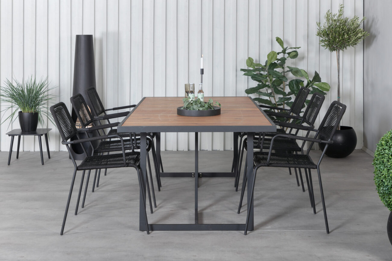 Khung, Lindos – Ensemble repas – Noir, Naturel