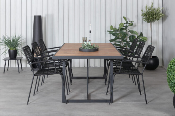Khung, Lindos – Ensemble repas – Noir, Naturel