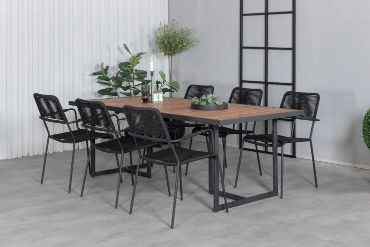 Khung, Lindos – Ensemble repas – Noir, Naturel