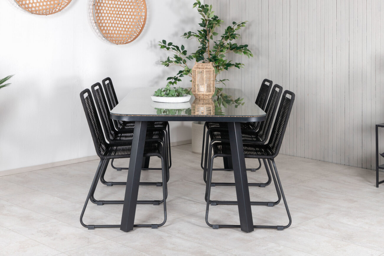 Paola, Lindos – Ensemble repas – Noir, Sable